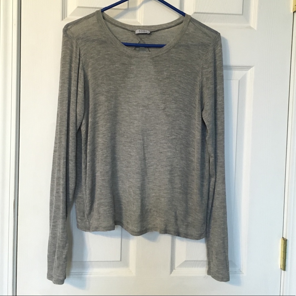 Tobi gray open back top